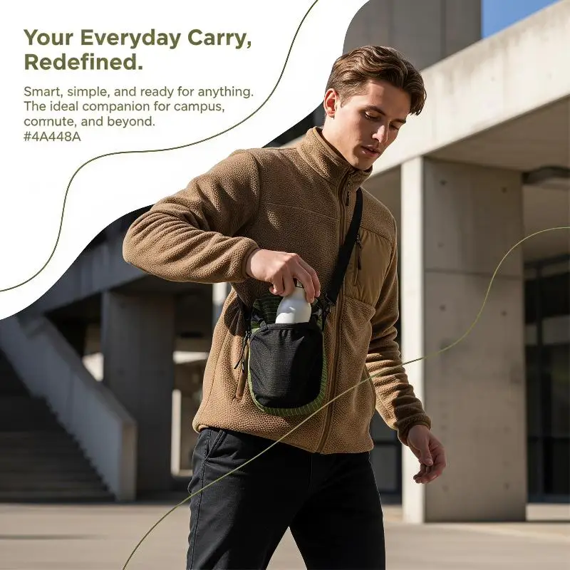 New！Outdoor Storage Bag Shoulder Strap Attachment Bag Smartphone Pouch Waterproof Water Bottle Bag For Sports Hiking Lightweight