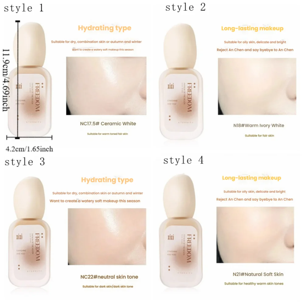 Base líquida de larga duración, polvo ligero antiadherente, corrector humectante, resistente al sudor, Control de aceite, líquido para contorno facial