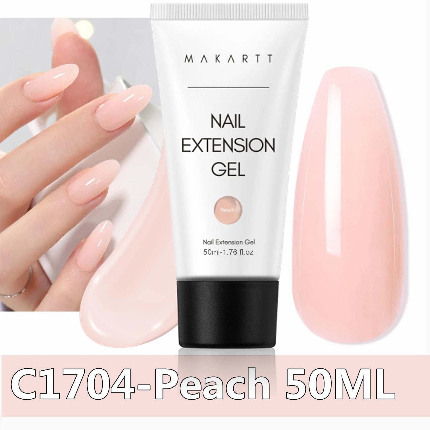 Makartt Poly Extension Gel voor Nagels, 50ML Roze Glitter Nude Transparante Harde Builder Gel Franse Manicure DIY Design Art Thuis Salon