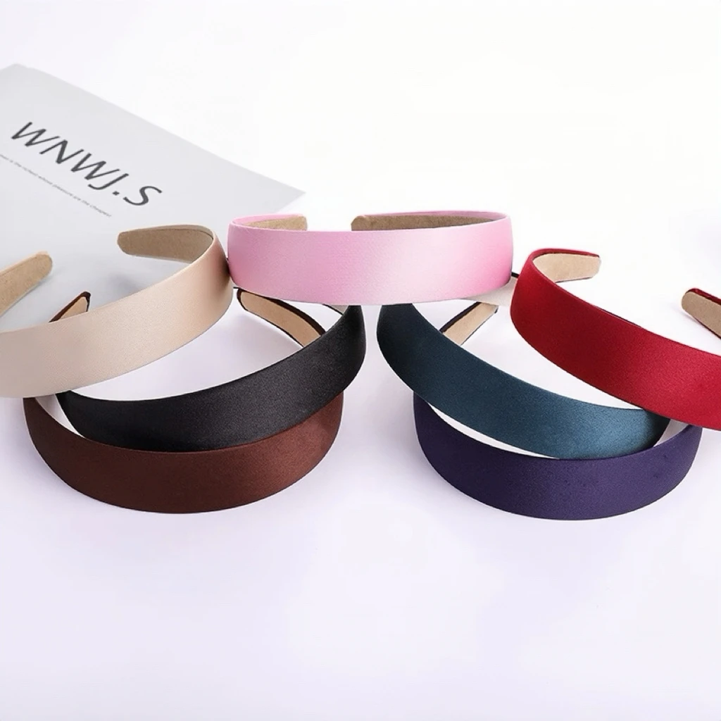 1/3/6/7Pack Satin Headband 1.2Inch Wide Women Girl NonSlip Fashion HairBand Diy Holiday Accessories Diademas Coreanas Para Mujer image 2
