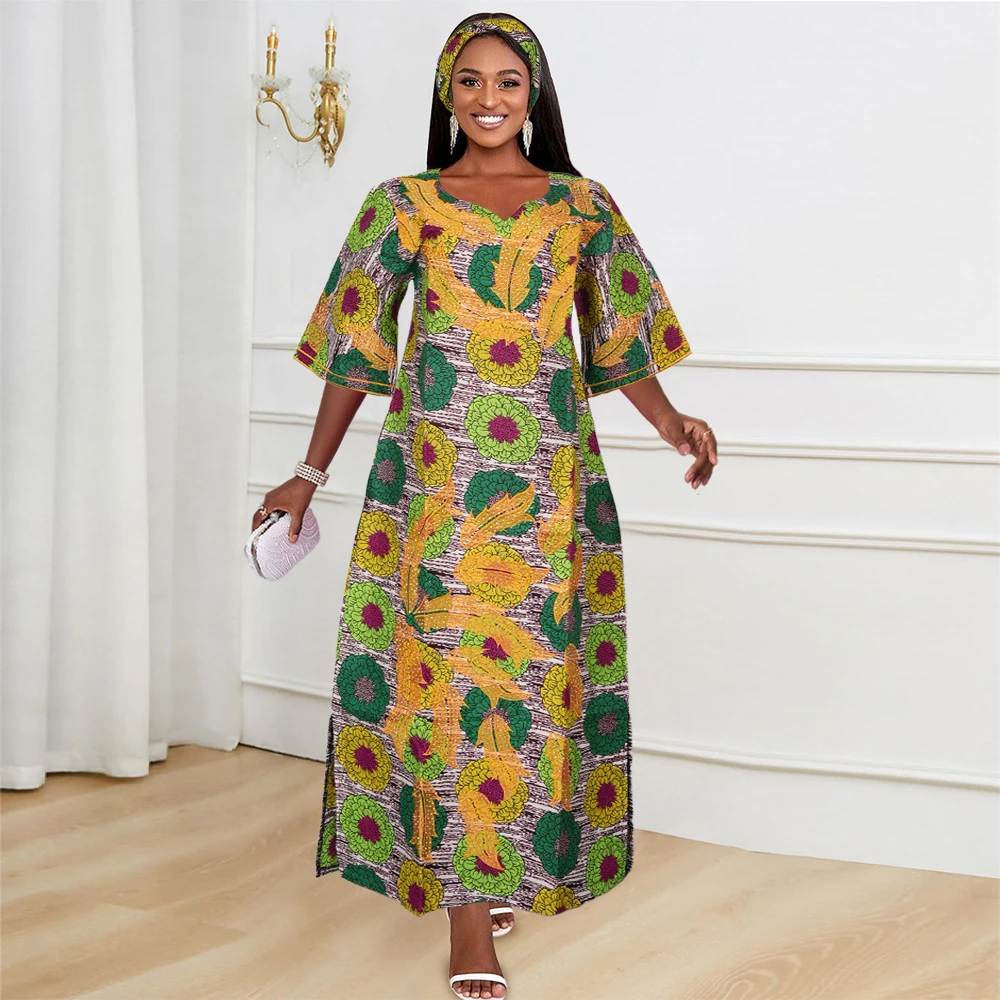 

H&D New African Clothes For Women Traditional Embroidery Dresses Bazin Women High quality Party Wedding occasion 2024