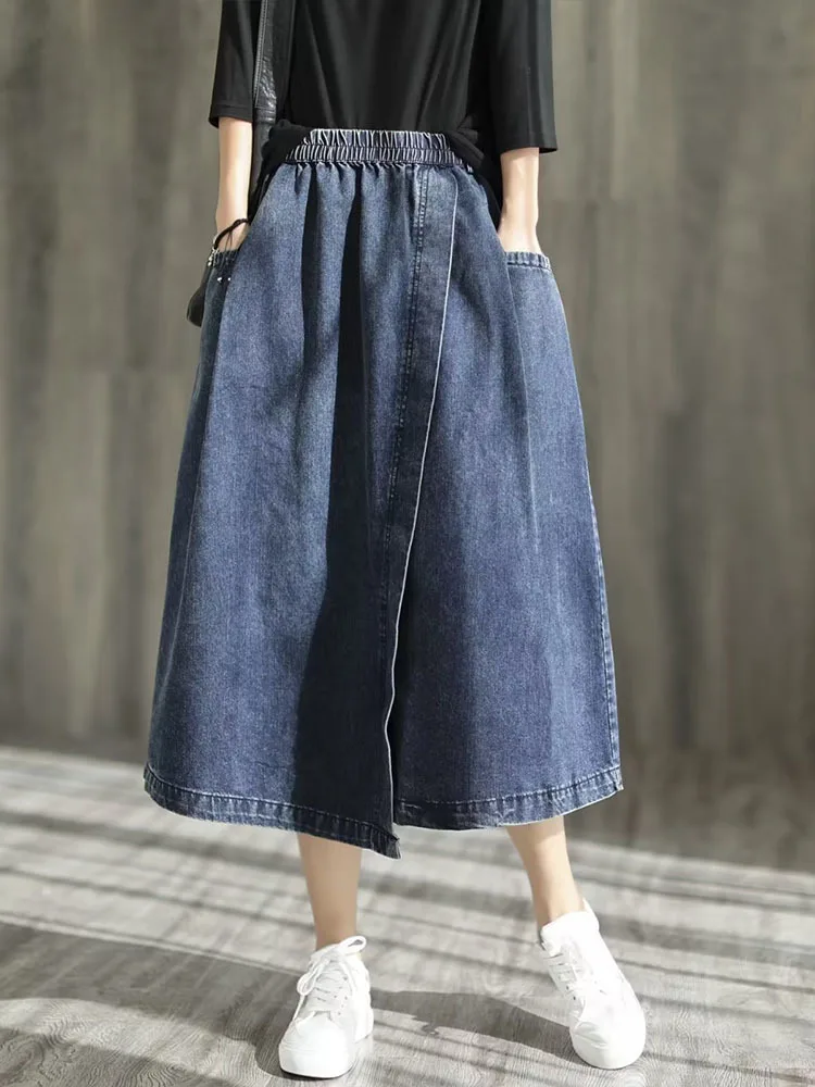 Max LuLu 2024 Spring New Streetwear Womens Fashion Vintage Loose Denim Skirts Females Luxury Classic Leisure Harajuku Clothing