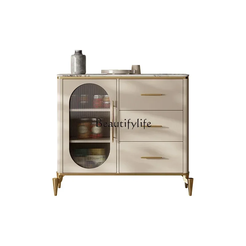 

1*Affordable Luxury Style Hallway Dining Side Wine Cabinet Glass Nordic Household Tea Cabinet Storage