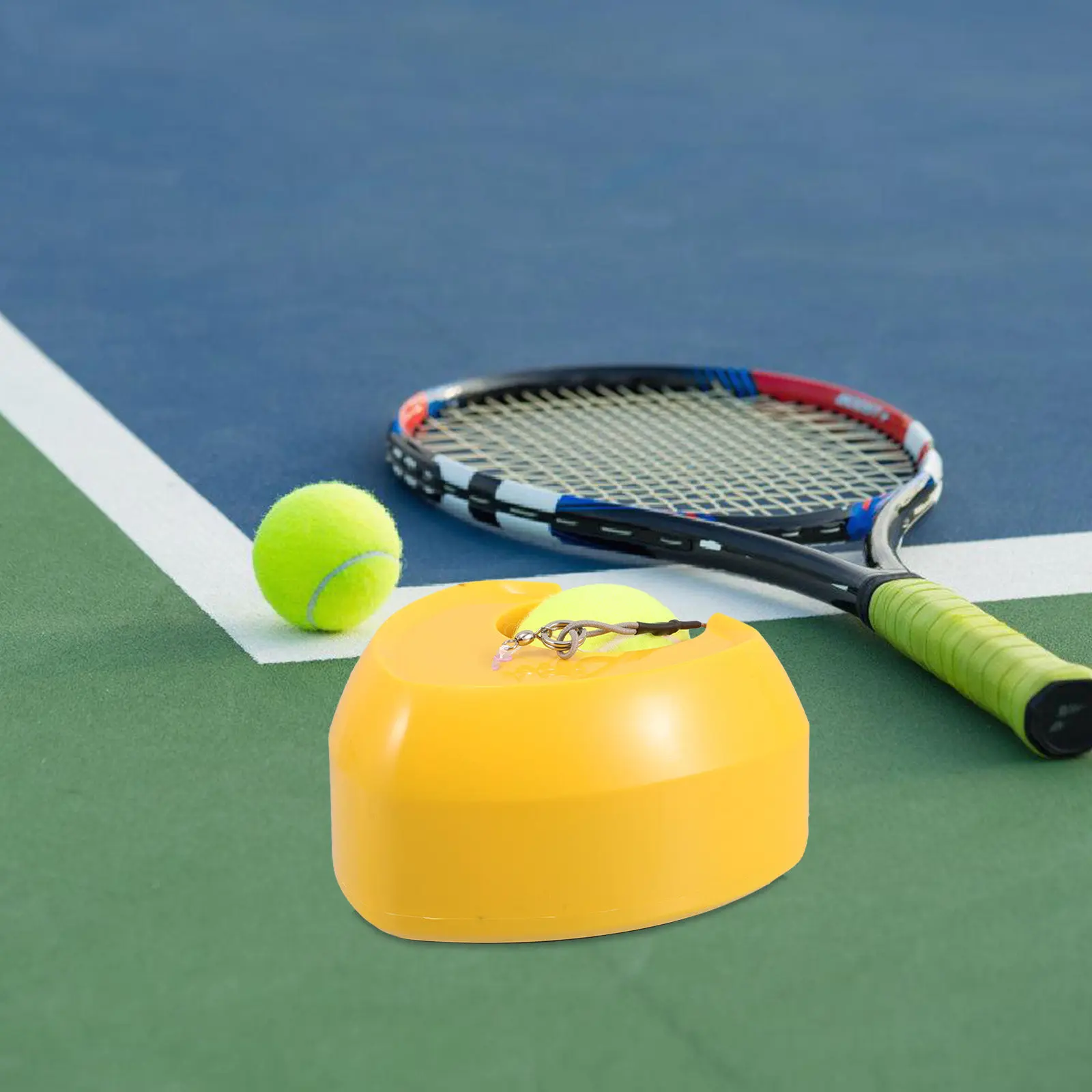 

Tennis Trainer Set Heart-Shaped Retractable Base No Filling Solo Practice High Rebound Tennis Ball Rebounder Portable Training