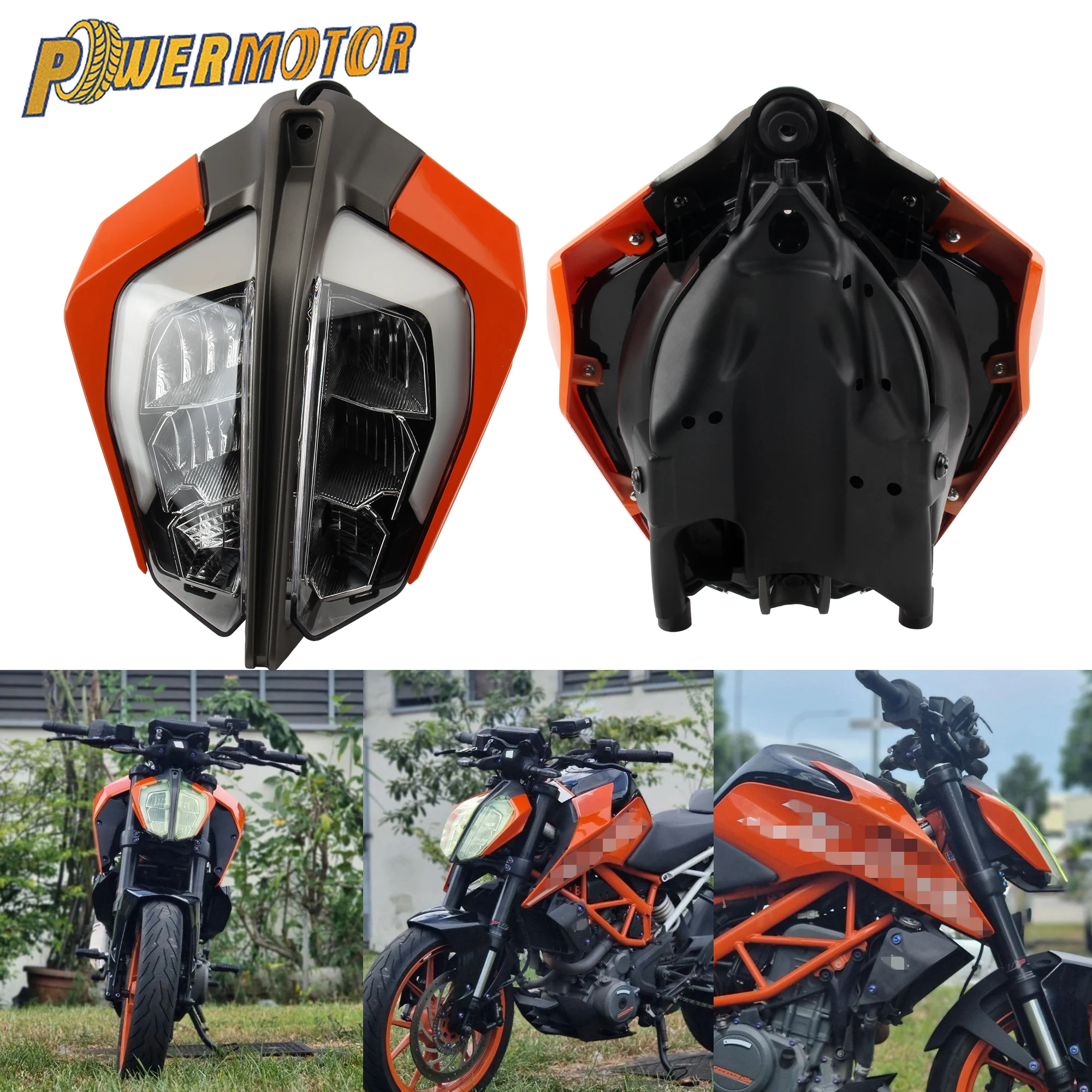 

For KTM DUKE 390 2017 to 2022 Motorcycle LED Headlight Assembly Naked Bike Headlamp Plate Fairing Sportbike Replace Accessories