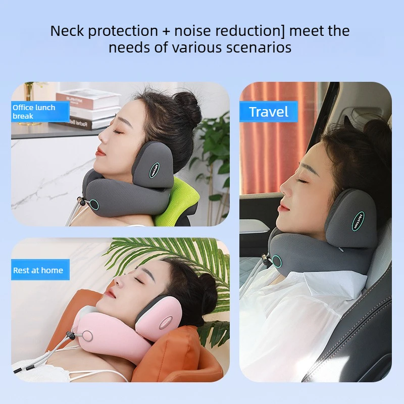 Neck Pillow U-shaped Noise-reducing Pillow Memory Foam Neck Pillow Lunch Break Airplane Home Office Convenient To Carry