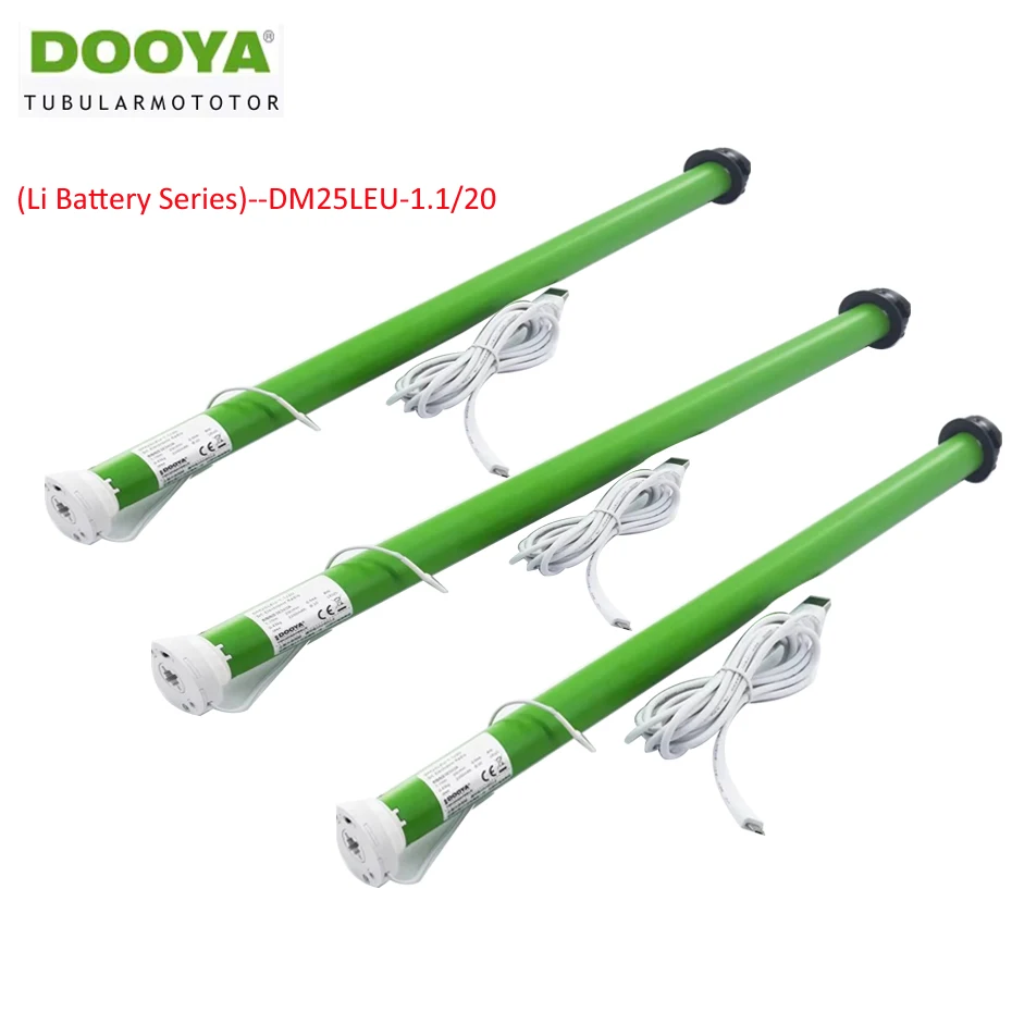 3pcs DOOYA DM25LEU Tubular Motor Built-in Li Battery Motor for Rolling / Sunshine Blinds, RF433 Emitter Control,for 38mm Tube