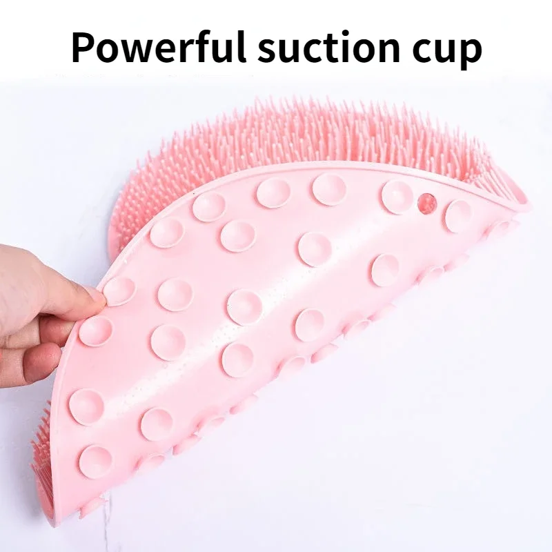 

Body Bath Reusable Shower Back Scraper Cleaning Brush Shower Feet Cleaner Wash Mat Multifunction Sucker Wall Mat Rub Foot Arms