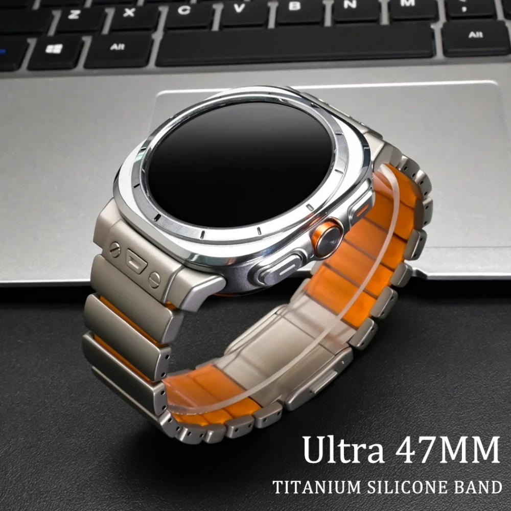 

Титановый металлический браслет для Samsung Galaxy Watch Ultra 2025 47 мм, спортивный мужской магнитный ремешок для GALAXY Ultra Watch 2024 47 мм