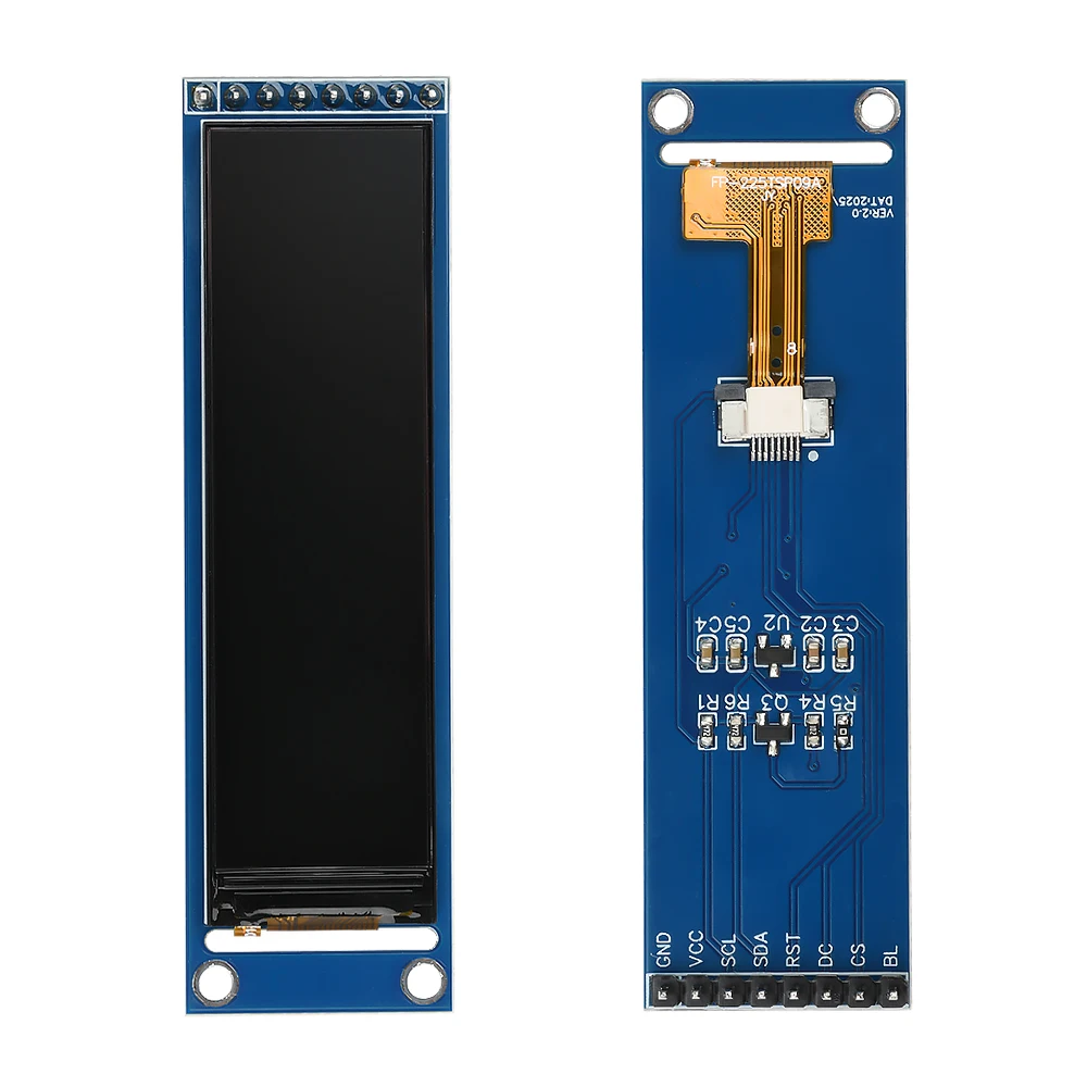 2.25 Inch TFT LCD Display Module ST7789 Driver SPI Interface 76x284 Pixels Full Angle View Color Screen