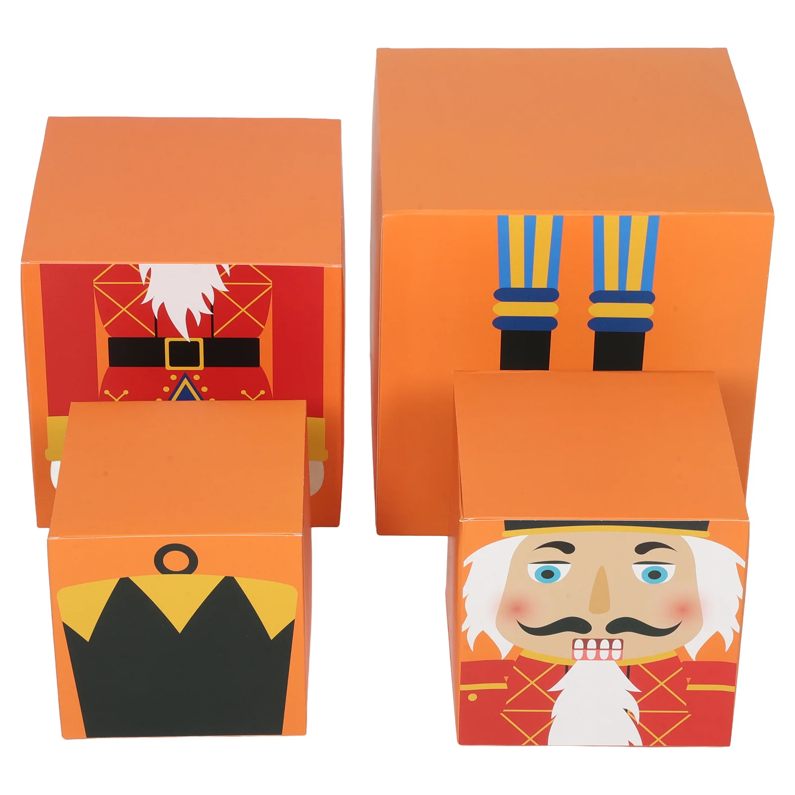 

1Set Nutcracker Stacking Boxes for Christmas Party Decorative Nesting Storage Present Boxes Stackable Holiday Organizer