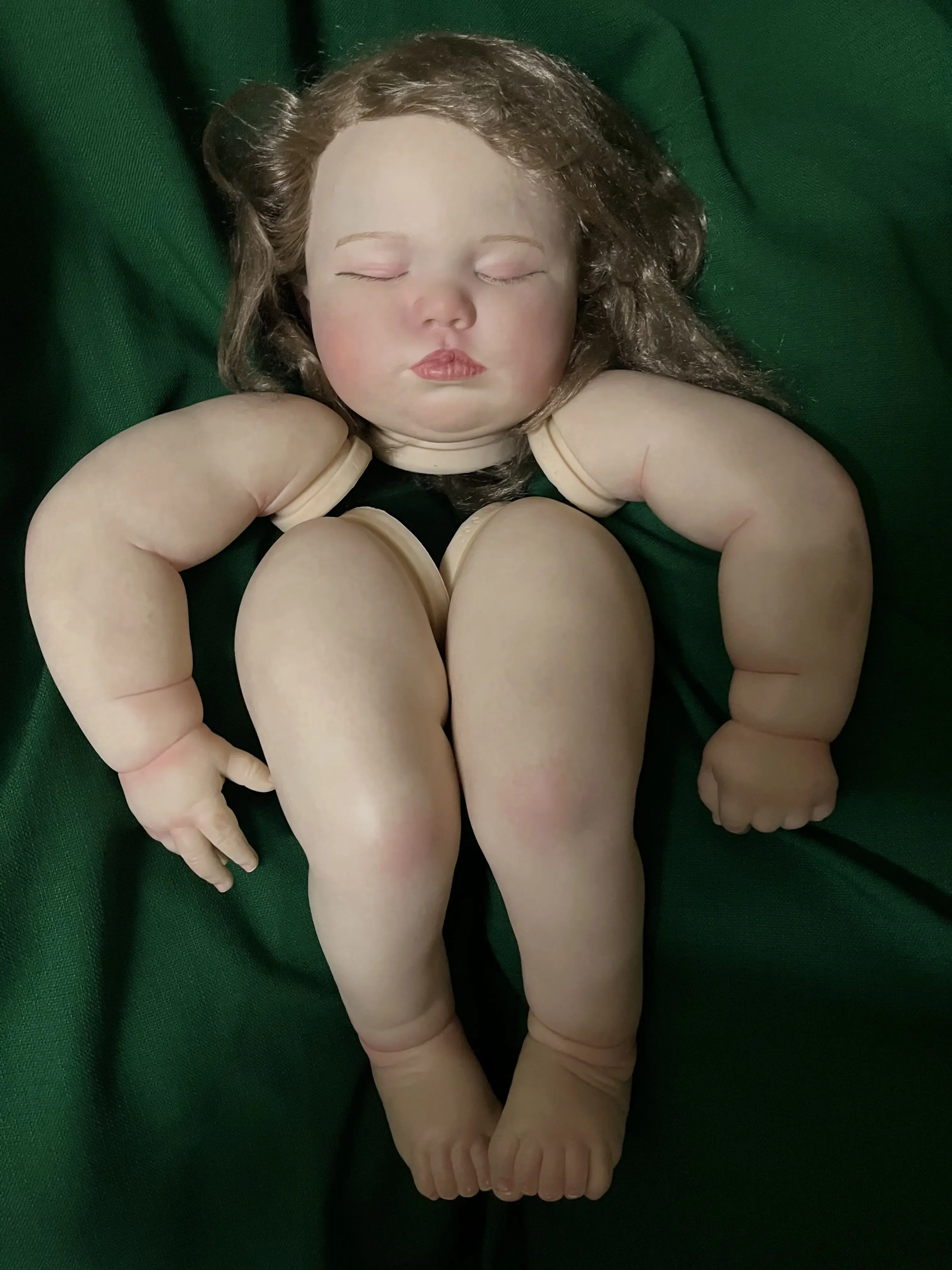 SINO-BB 25inch Huge Reborn Baby Doll 7month With Hand-Rooted Hair DIY Part With one extra cloth body Dolls For Children