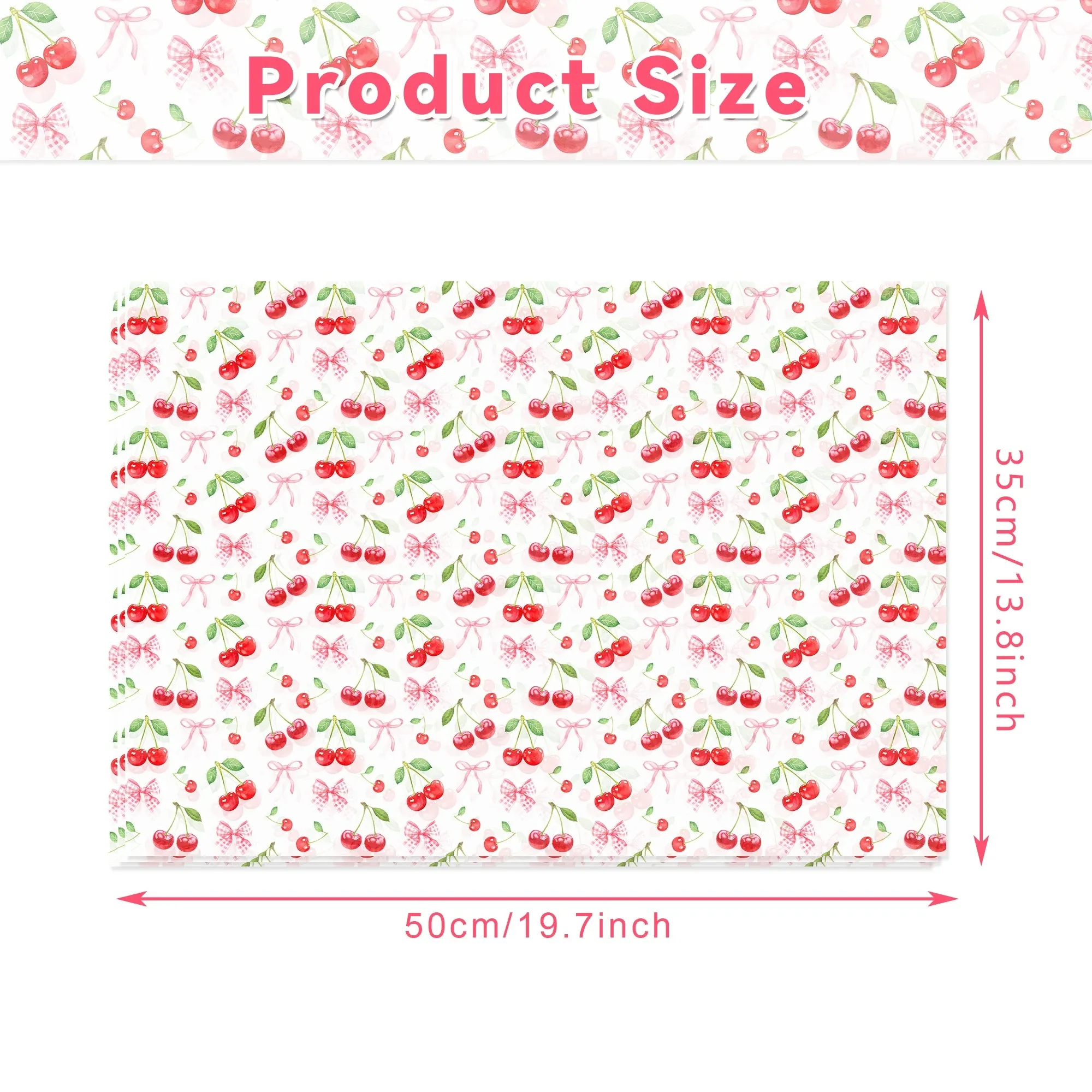 15/35 Blatt Rosa Kirschblüten-Seidenpapier Fruchtthema Geschenkpapier Dekoratives Papier für Geburtstag Hochzeit Babyparty DIY Basteln Party – Detail 1