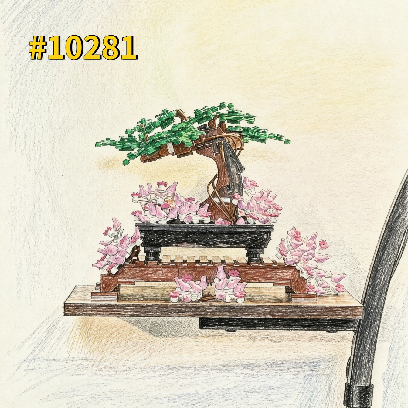 Creative Bonsai Tree Flower Bouquet Building Blocks Model Decor Immortal Plant Potted Bricks Toys for Adults Gift