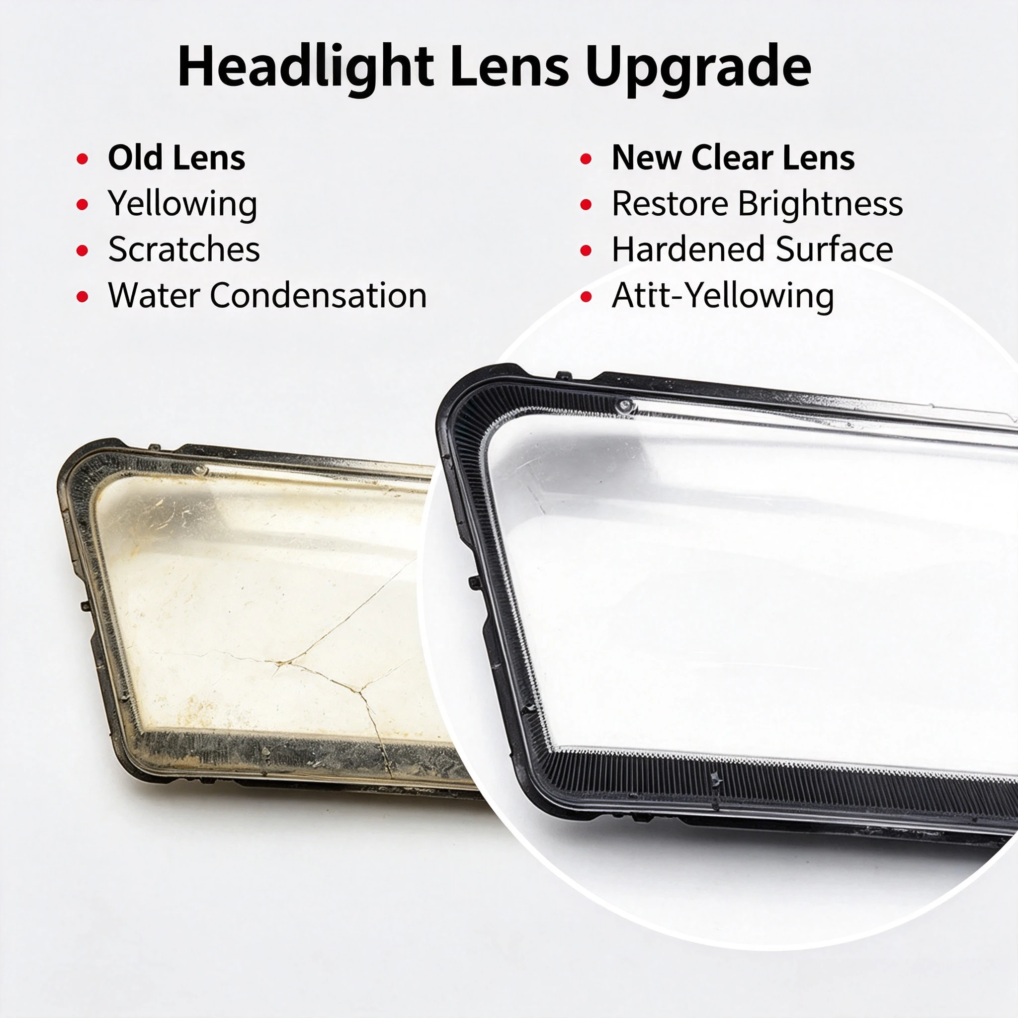 Moggic Scratch Resistant Hardened Headlight Shell For Volkswagen Santana 3000 Vista 4000 Single / Pair Left Right Replacement