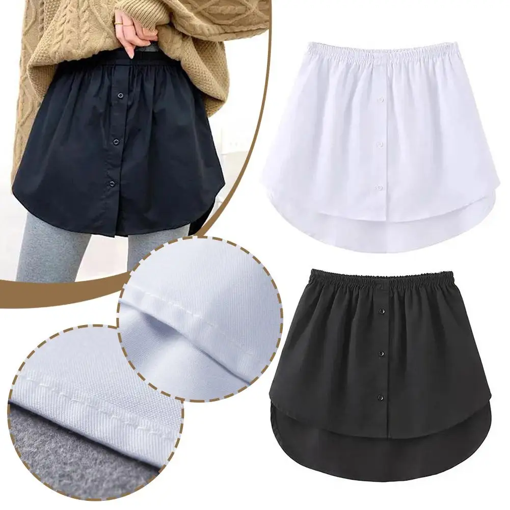 

Detachable Underskirt Women Fake Shirt Irregular Skirt Hem Extender Cotton Mini Hem 5 Tail Fake Sizes Blouse Skirt Hem Fake J9v0