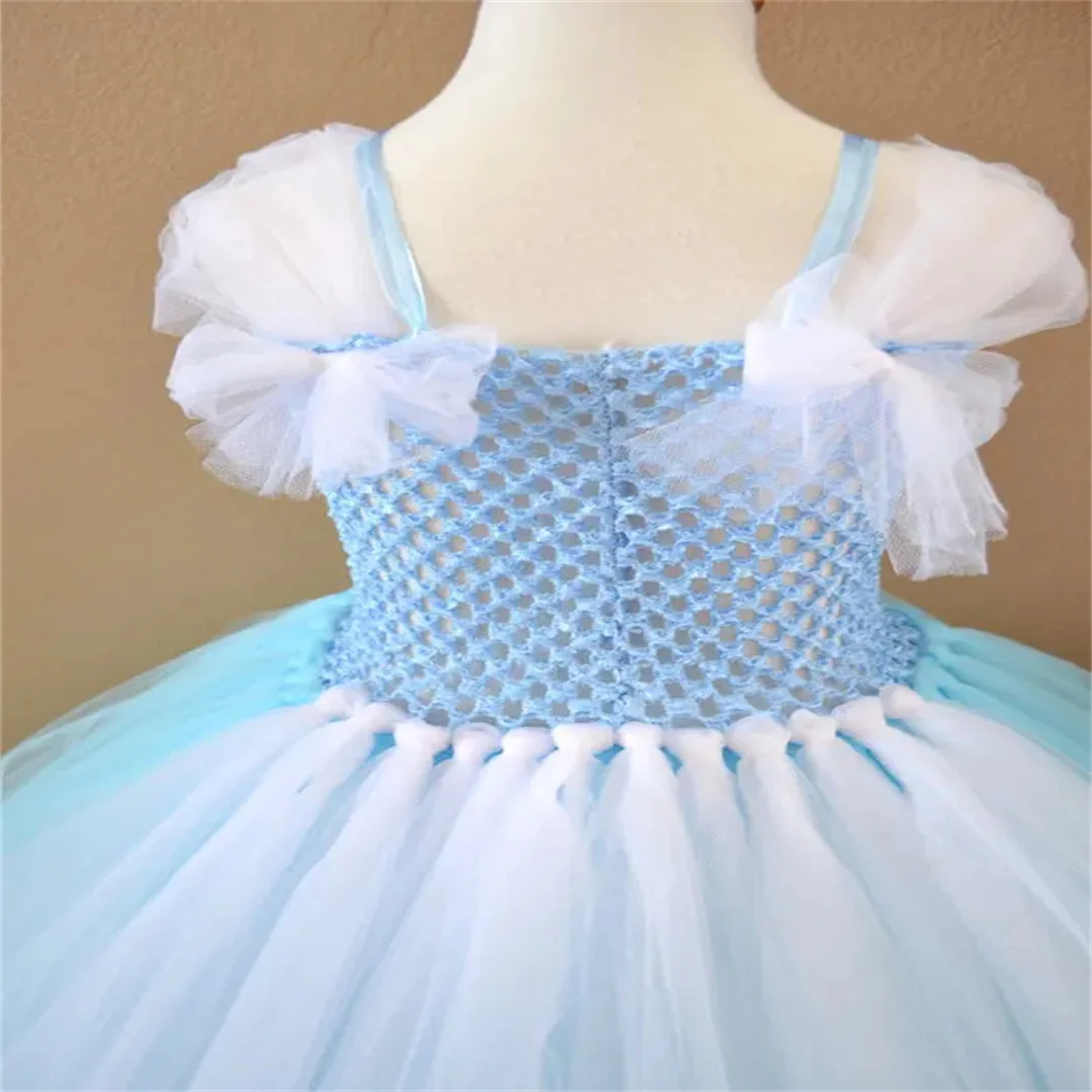 فستان توتو مسائي أرجواني للفتيات من Communion فستان أطفال منفوش كروشيه طويل من التول مشد تنورات قصيرة لحفلات الزفاف للأطفال #5