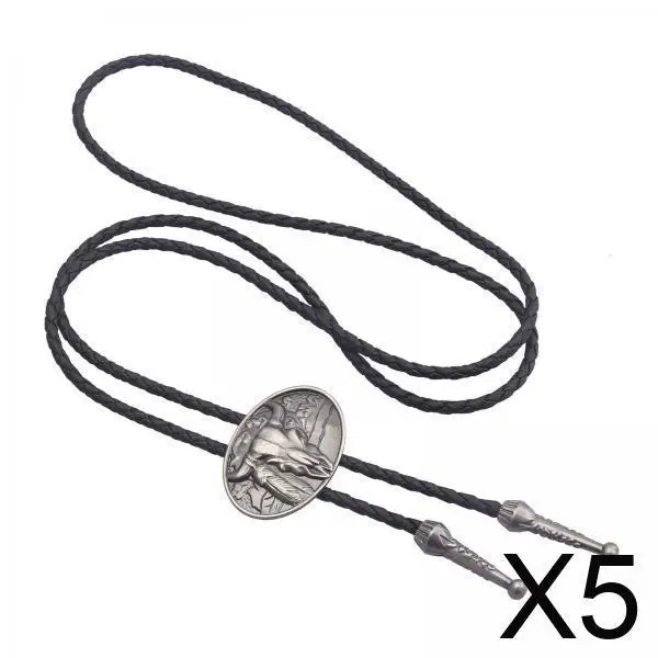 

Fashionable Bolo Tie Pendant Necklace Vintage Alloy Necktie Stylish Jewelry for Men Women Party Events