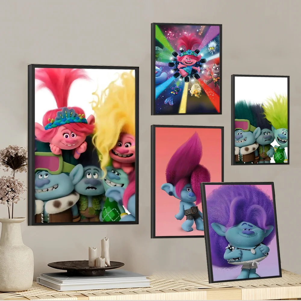 Trolls Band Together Self-adhesive Art Poster Whitepaper Sticker DIY Room Bar Cafe Wall Decor