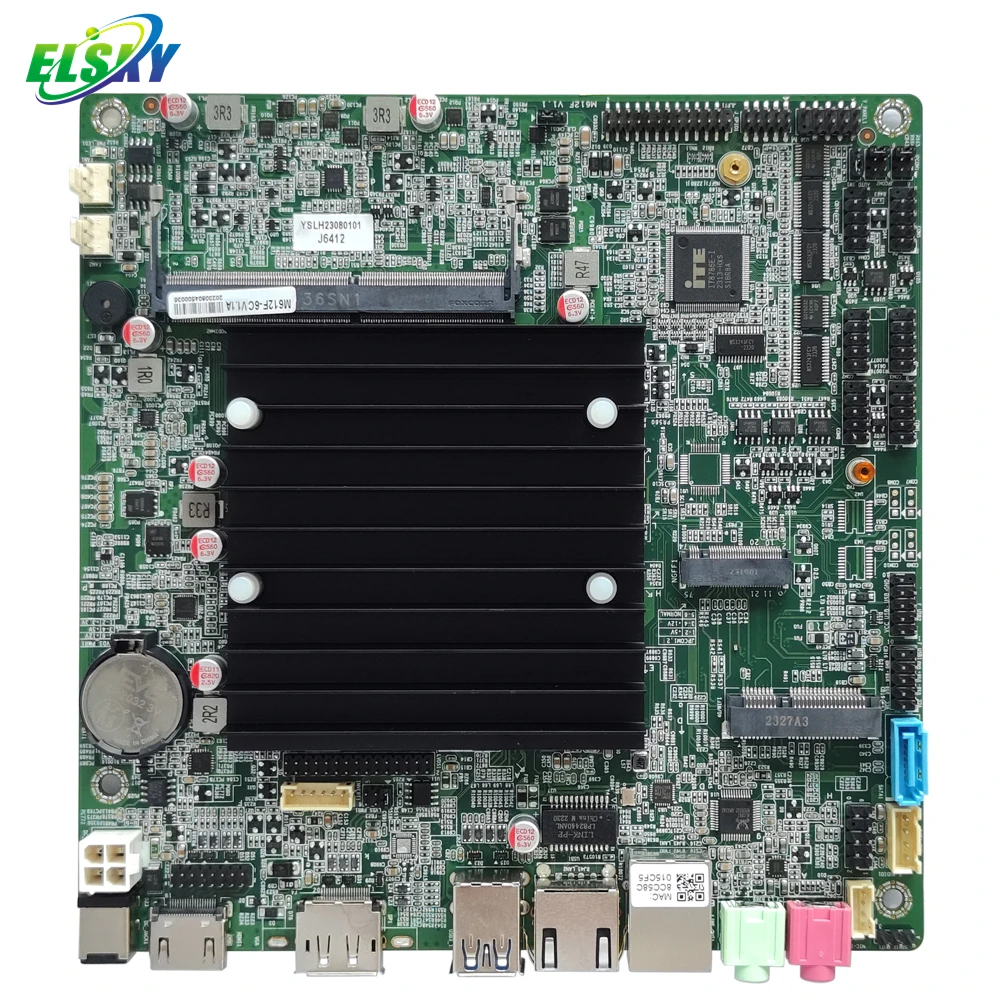 NEW ELSKY M612F Thin Mini-itx Fanless Mainboard Motherboard Support  Elkhart Lake Processor J6412 4xRS485  NVME M.2 SSD DDR4
