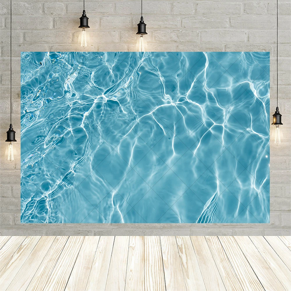 Summer Pool Party Backdrop Water Surface Ripple Birthday Party Background Photography for Baby Shower Birthday Party Decor Prop