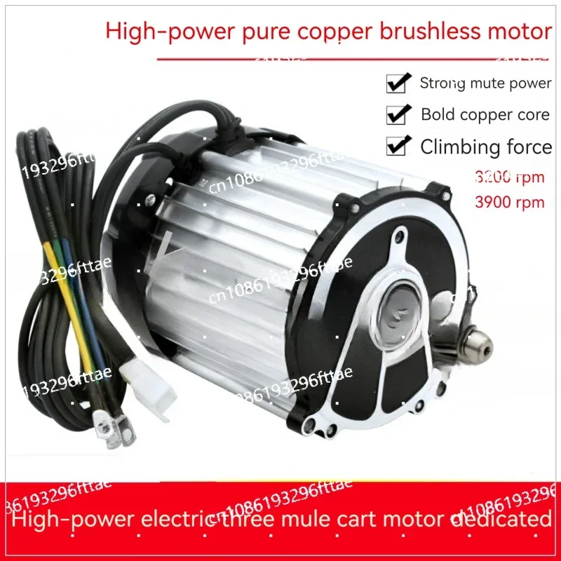 48V 60V 72V 3200RPM 3900RPM High Speed Brushless DC Differential Motor 1500W 1800W Electric Tricycle