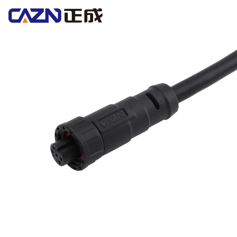 CAZN IP67 IP68 E7 Straight Female Male Overmolded Plug Threaded 2-6 Pin 7/16