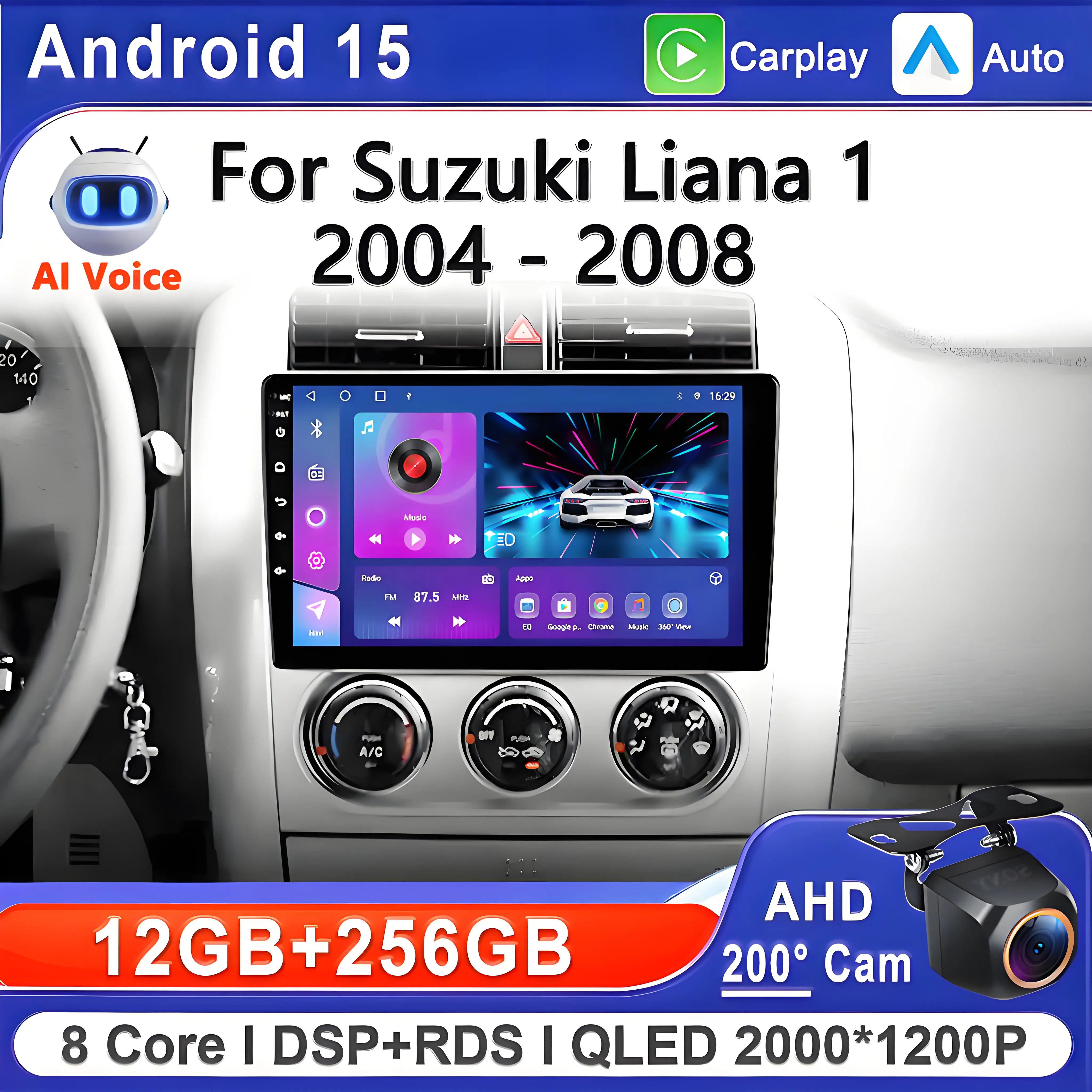 

Android 15 2K Incell Screen Multimedia For Suzuki Liana 1 2004 - 2008 Stereo Head Unit GPS Navigation High-performance CPU BT