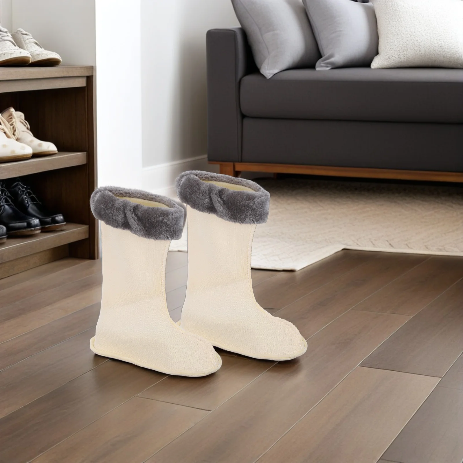 

1 Pair Rain Boot Liners Thick Thermal Sock Inserts For Women Men Warm Fleece Lining Cold Weather Hiking Insulated Shoe