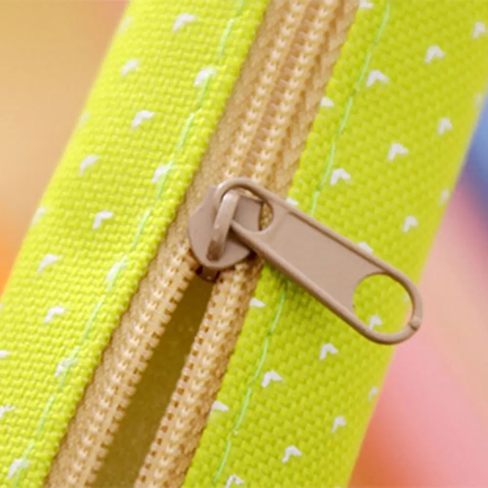 

Портативный длинный полосатый пенал в форме полосы ярких цветов, канцелярские принадлежности, сумка в горошек, холст, кавайная сумка для хранения ручек для девочек