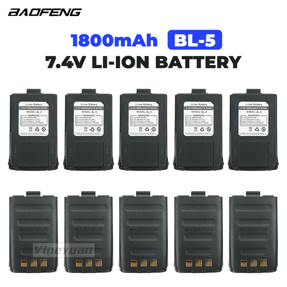 10PCS  Original Battery 1800mAh 7.4V Li-Ion Battery For Baofeng GT-3 GT-3TP GT3 GT3TP >-3 Mark-II Mark-III Two Way Radio