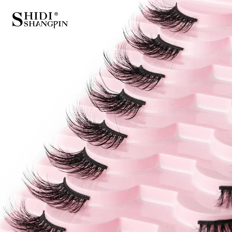 Medias pestañas postizas 5/10, suaves, naturales, ojo de gato, herramienta de maquillaje, extensión, esponjosas 5