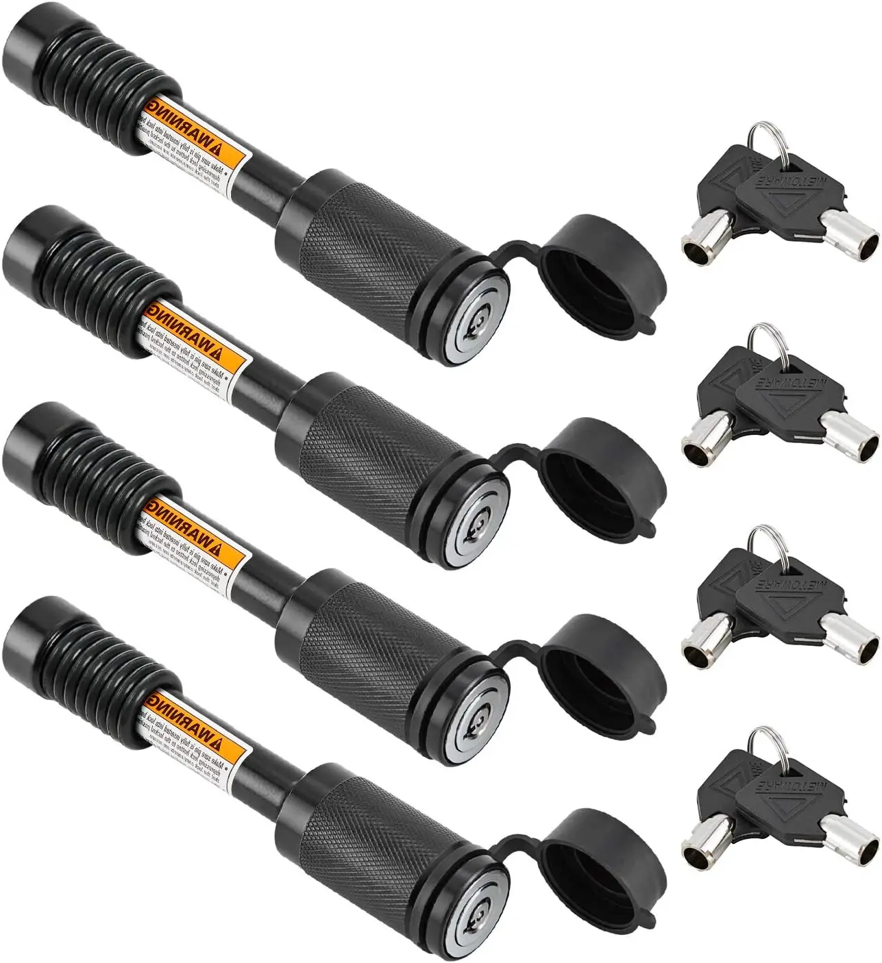 

Trailer Hitch Locks Class III IV 2' 2-1/2' Receiver Keyed Alike, 5/8' Pin, Anti-Rattle O-Rings (4 Pack)