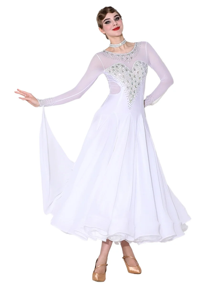 

2025 Waltz Modern Dance Performance Dress New Gb Diamond Competition Dance Costumes My926