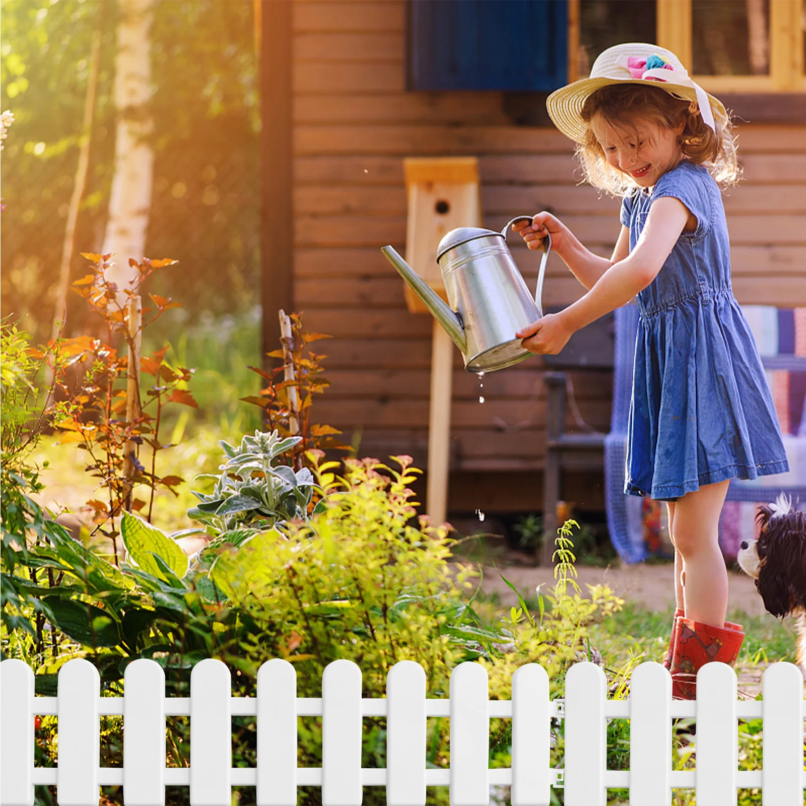 

5pcs Decorative White 50X13Cm Pvc Garden Fence For Courtyard Outdoor Indoor Use Rot Proof Fairy Garden Christmas Decoration