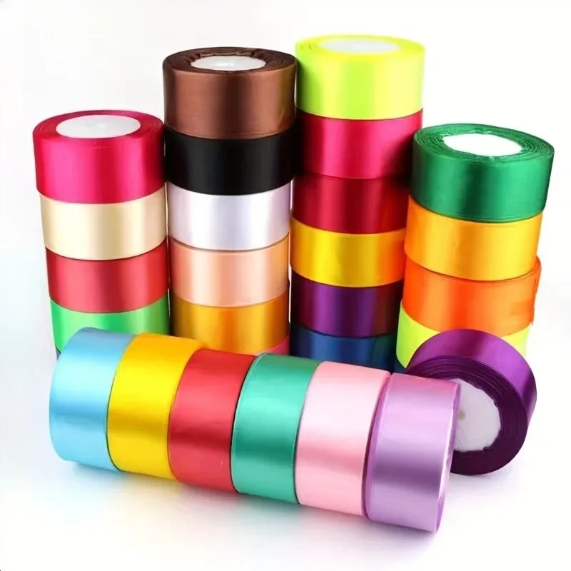 10pcs 4cm Satin Ribbons 22.5m Handmade Rose Ribbon for Wedding Chair Back Decoration Flower Ribbon Cake Box Gift Wrapping Ribbon