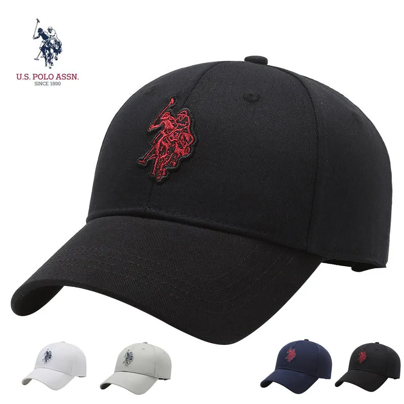 U.S.Polo Assn. Color Logo Thick Hard Top Baseball Cap Men And Women Cotton Spring And Autumn Sunshade Caps