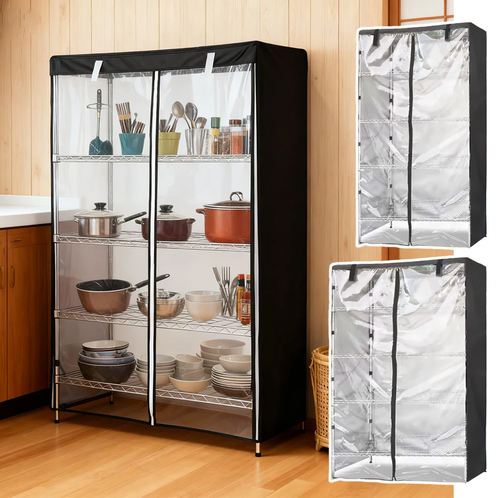 

Waterproof Dustproof Storage Rack Covers Outdoor Shelving Covers for Shelves with Zipper Versatile Protect for Garden Gardening