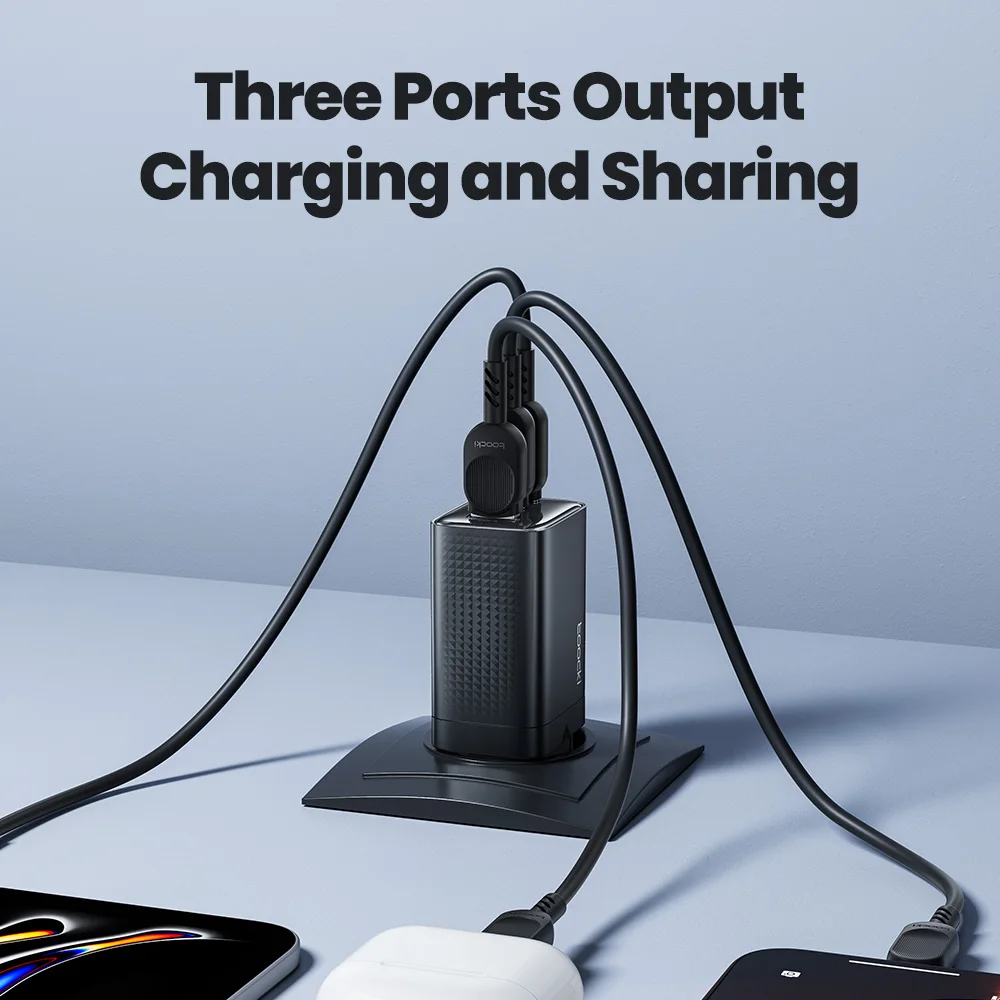 Toocki GaN 65W USB Type C Charger Fast Charging QC4.0 QC3.0 PD3.0 for iPhone 16 15 14 13 12 Xiaomi 12 11 Samsung S23 S22 Laotop
