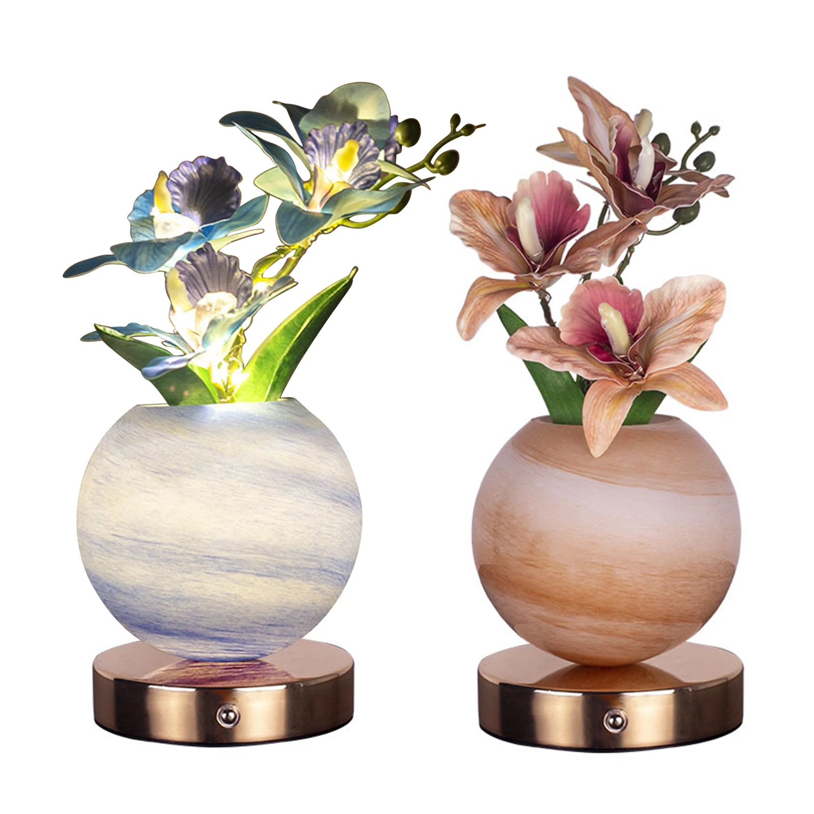 

Flower Table Lamp 3 Colors Night Light with USB Charge LED Desktop Decorative Landscape Lights for Festival Party Home Decor