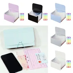 Fashion 7 Layer A6 File Folder Large Capacity Waterproof Organ Bag with Index Tabs Bill Storage Bag