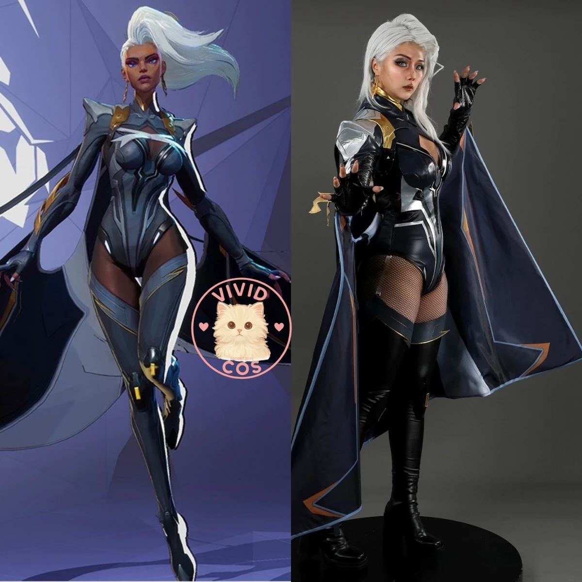 

Top Game Storm Cosplay Costume Anime Ororo Munroe Role Playing Clothes Black Jumpsuit for Women Comic Con Halloween Party Suits