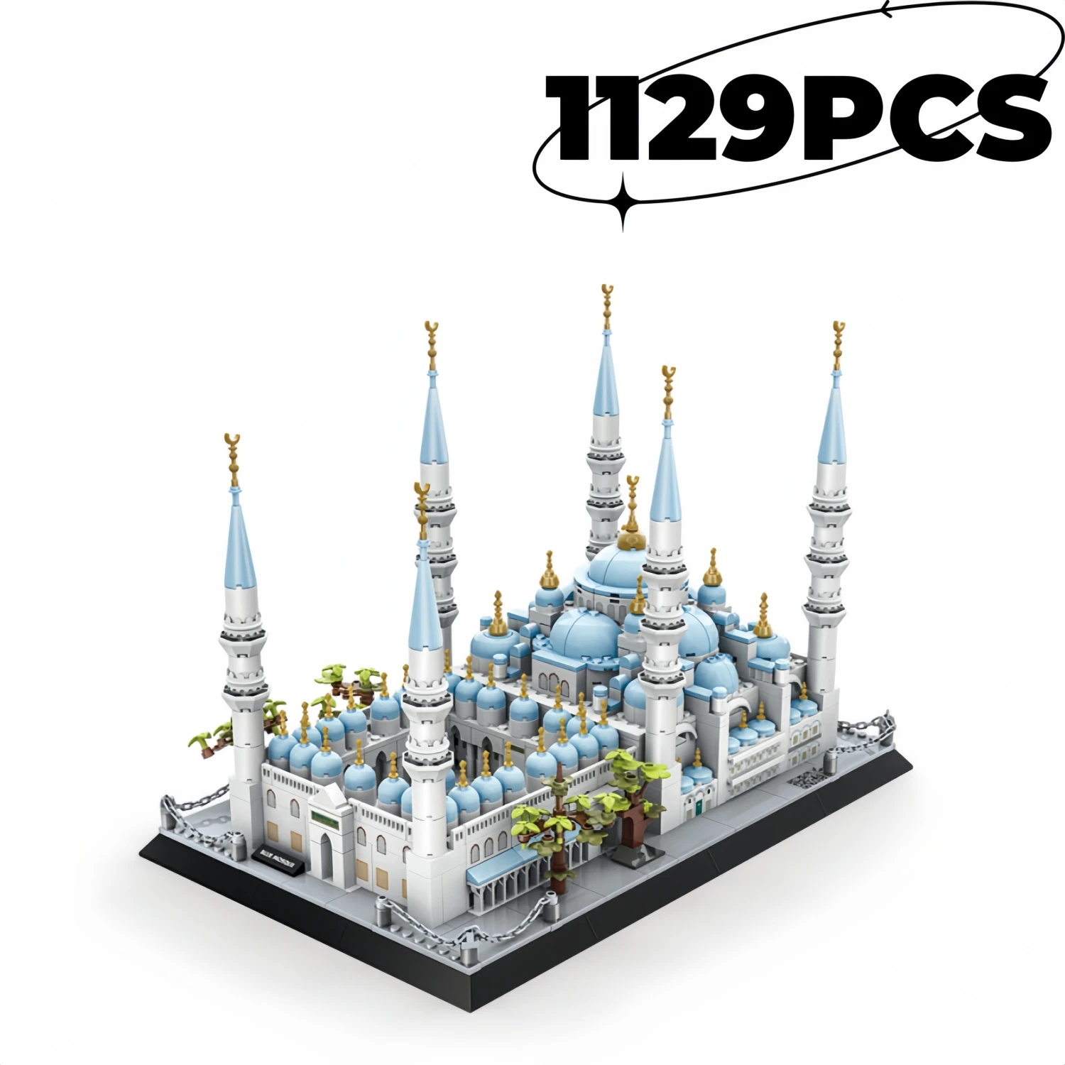 

﻿ 1129PCS Blue Mosque Istanbul Architecture Building Blocks Small Particle MOC DIY Bricks Kids and Adults Christmas Gift