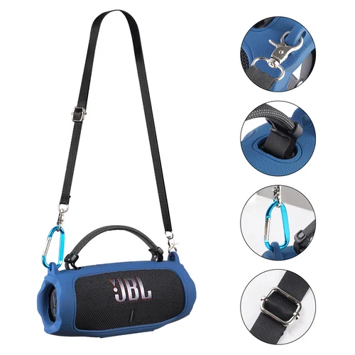 Altavoz Bluetooth portátil con funda de silicona, funda protectora suave con correa para el hombro para altavoz JBL Charge 6