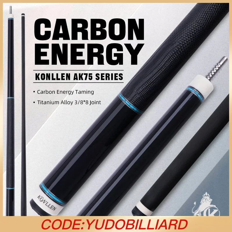 

KONLLEN Pool Cue with 11.8/12.5mm Tip Carbon Fiber Shaft Professional pool cues Real Inlay billar for Billiard Cue