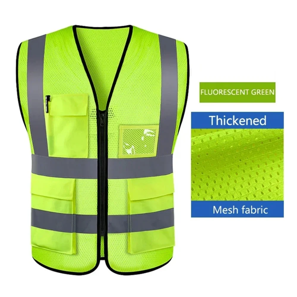 

Mesh Safety Vest For Women & Men Meets ANSI Standards WithReflective Strips With Pockets And Zipper For Surveyor