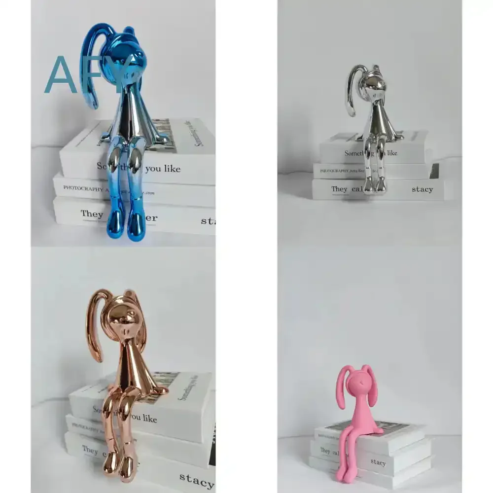 Nordic Creative Figure Electroplating Bunny Girl Ornament for Living Room TV Cabinet Bedroom Nursery Home Decor Housewarming