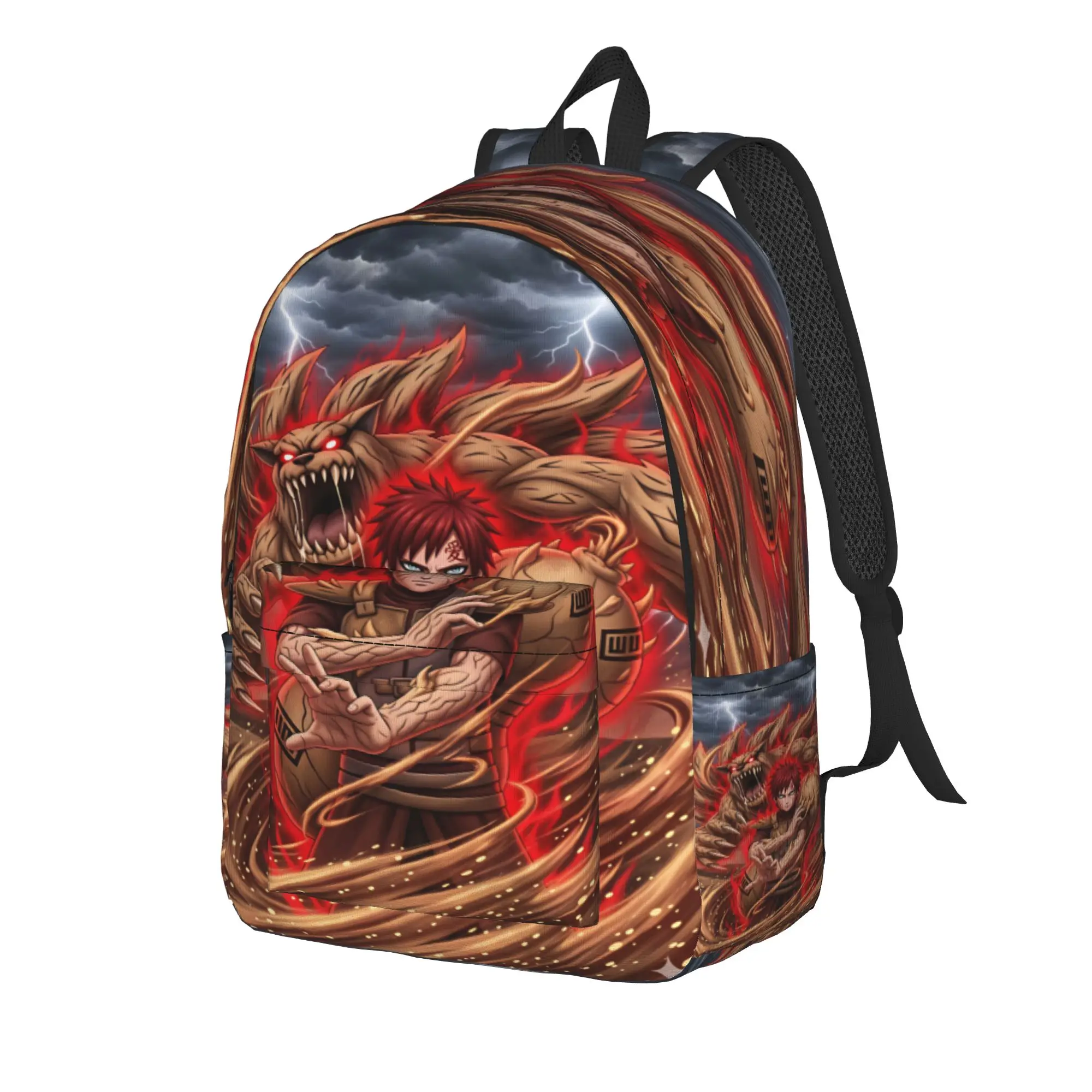 Uzumaki Gaara Kurama Shukaku Backpack Unisex  Large Backpacks Polyester Casual High School Bags Travel Custom Rucksack