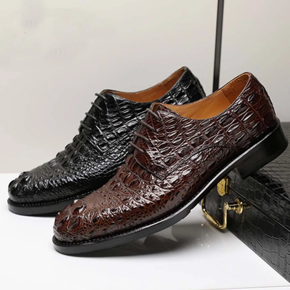 hulangzhishi  crocodile  Men formal Shoes comfortable business leather shoes