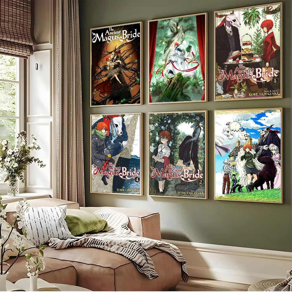 Anime The A-Ancient Magus Bride Poster Waterproof Wall Art Sticker For Bar Living Room Vintage Decor High Quality Print Gift